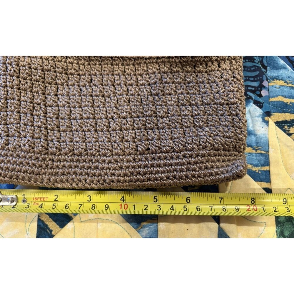 The Sak Crossbody Mini Shoulder Bag Purse Brown Khaki Crochet Zip Lined Boho Hip - Picture 10 of 11